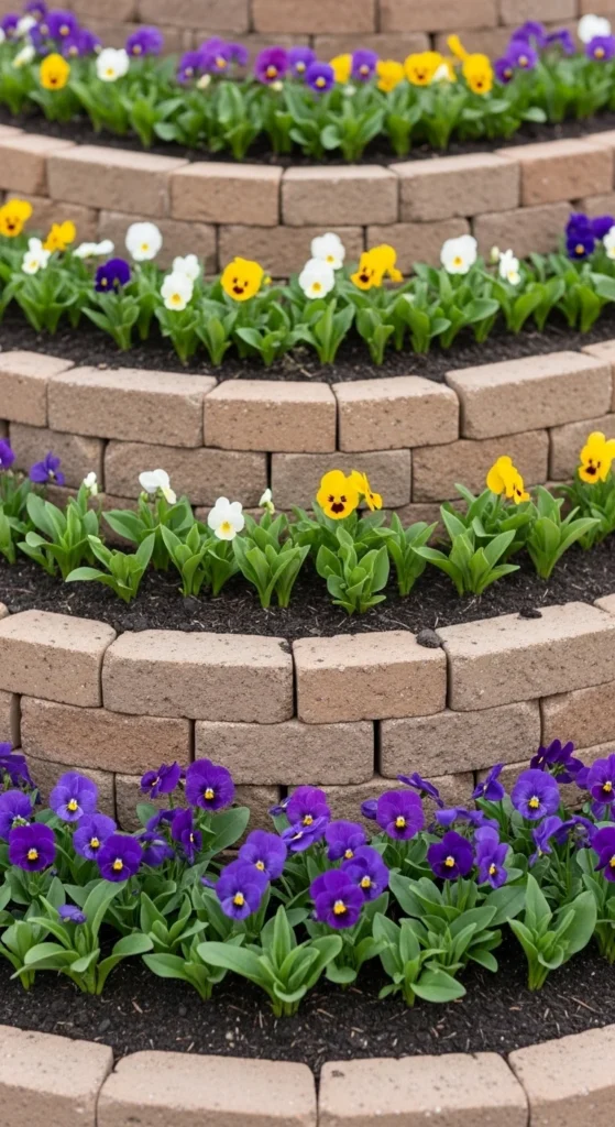 Layered Flower Beds With Simple Edging