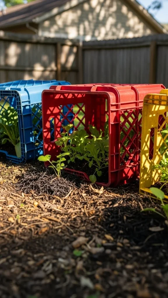 Milk Crate Plant Cage