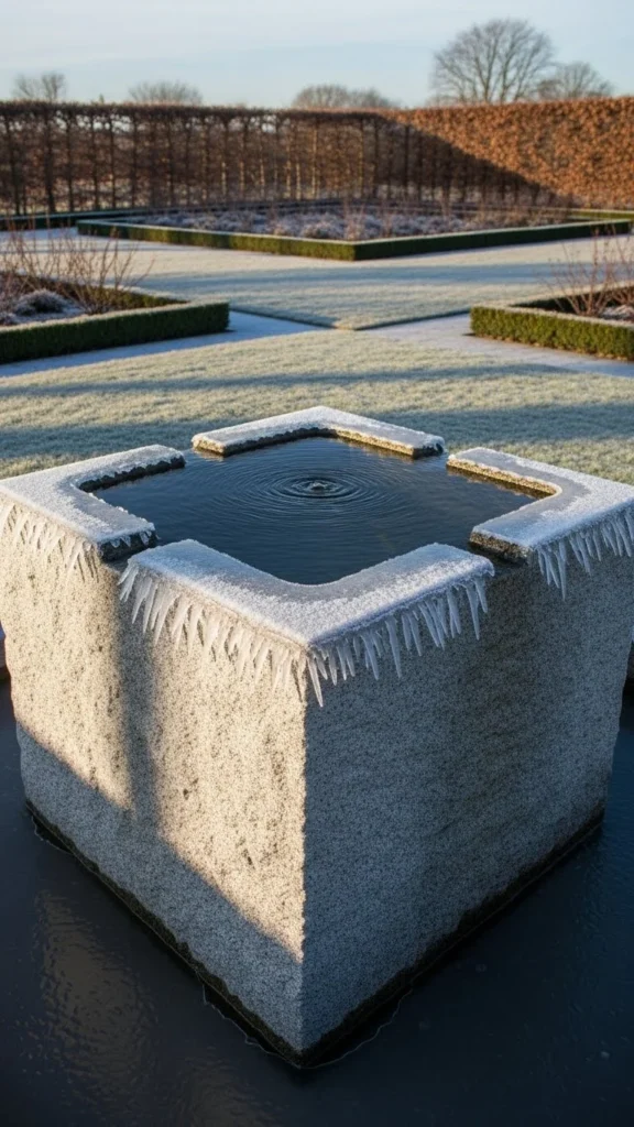 Minimalist Stone Cube Fountain