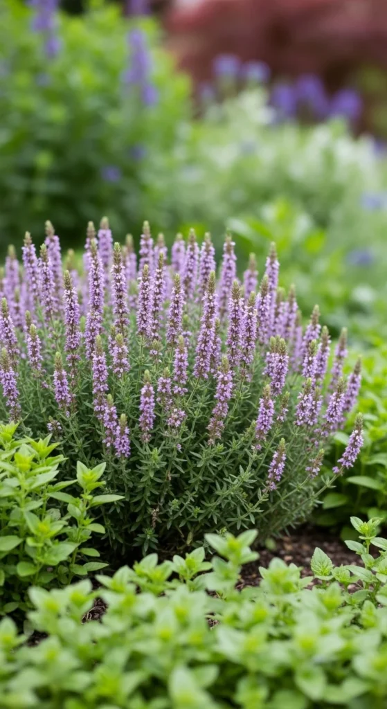 Mixed Herb Borders Along Walkways