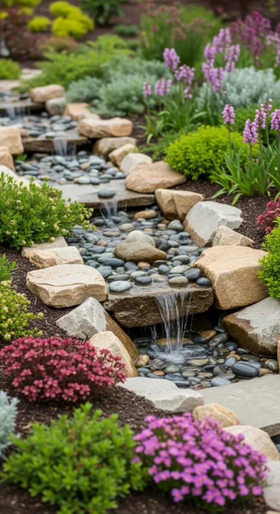 Mixed Stone Texture Rock Garden