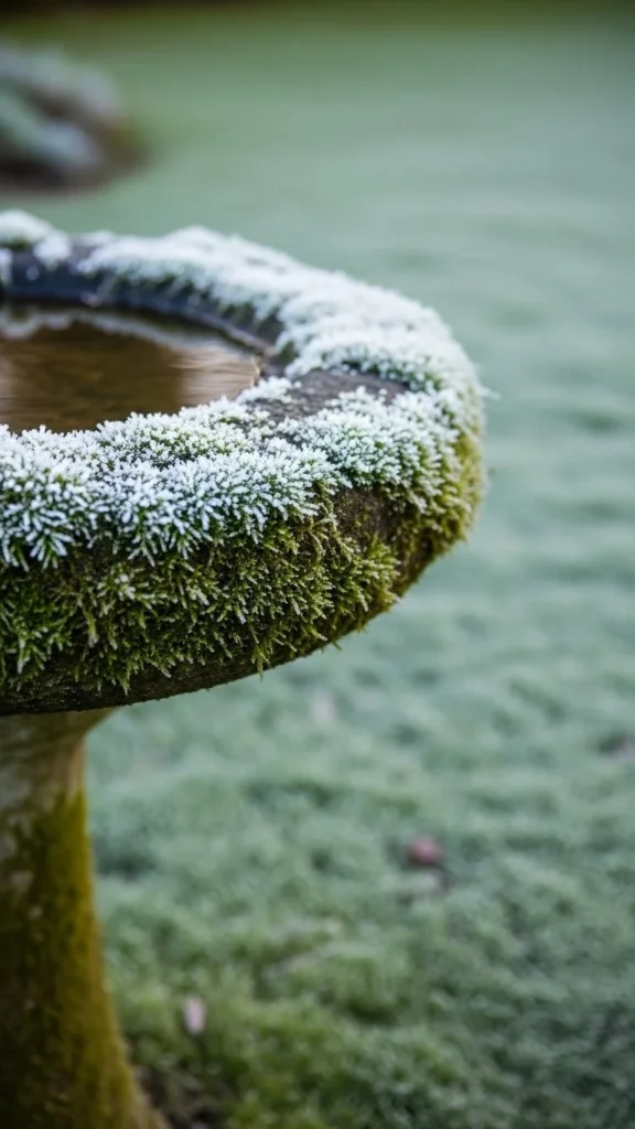 Moss Garden Around Bird Baths