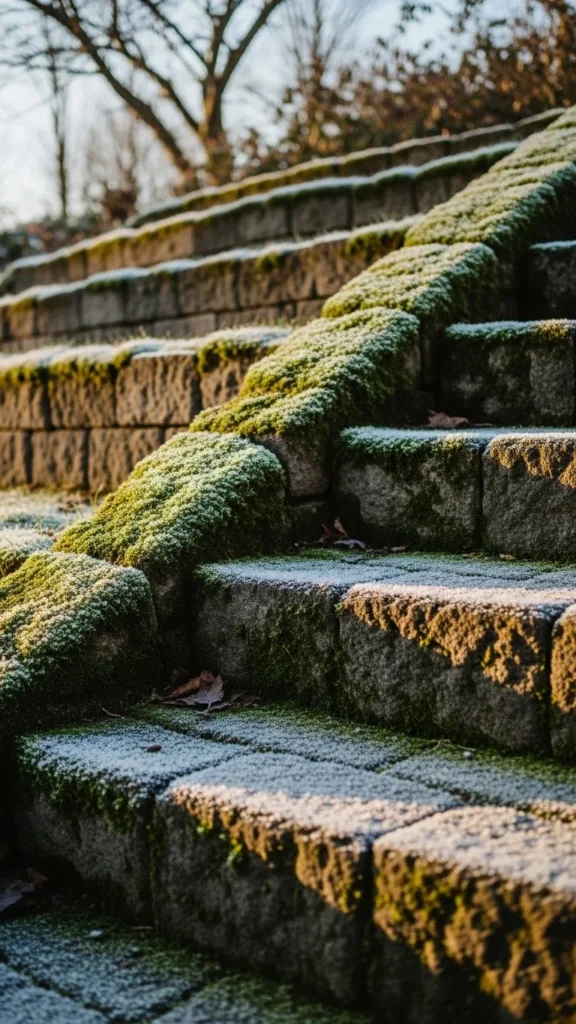 Moss Garden on Retaining Steps