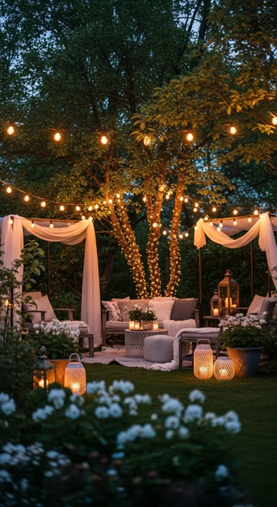 Outdoor String Light Canopies