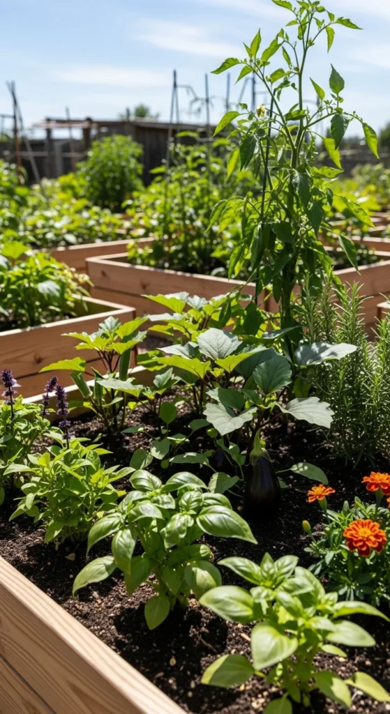 Raised Beds With Heat-Loving Vegetables