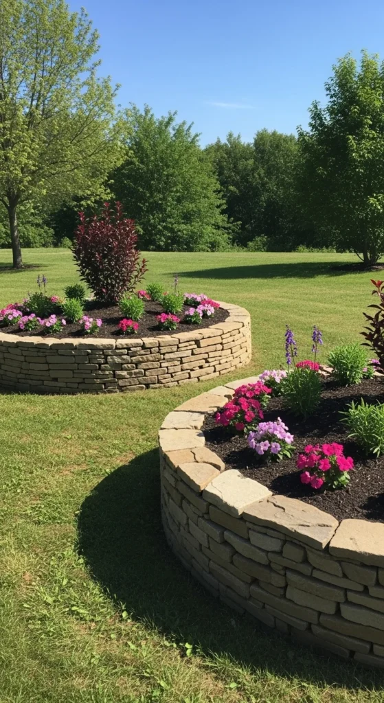 Raised Stone Rock Garden Mounds