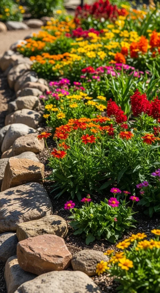 Rock Edging Around Flower Beds