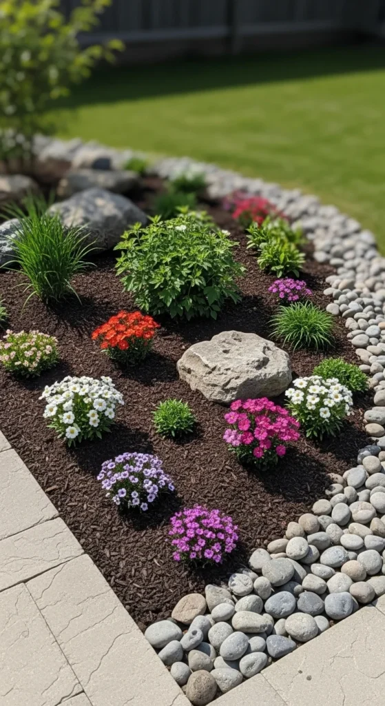 Rock Garden Around Patio Edges