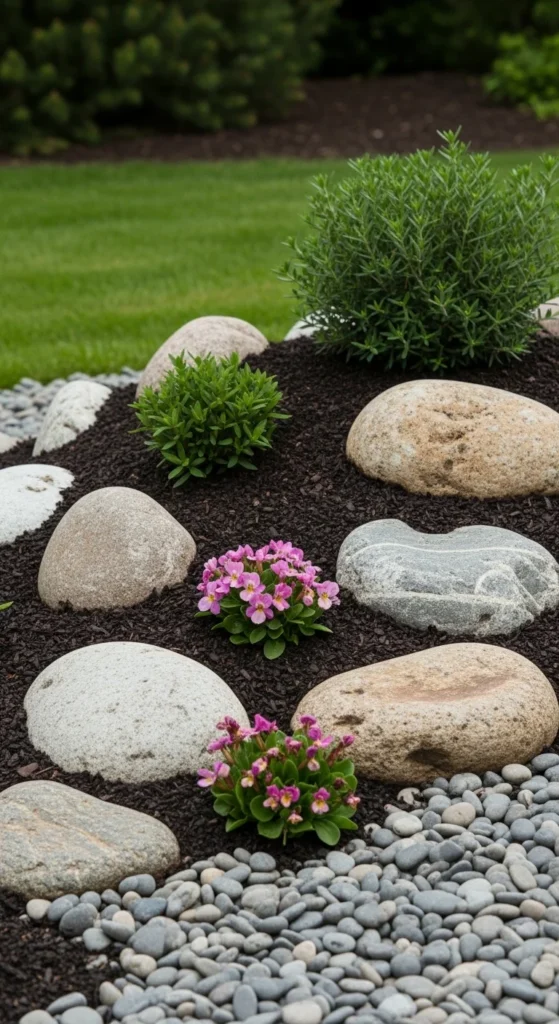 Rock Garden With Color-Matched Stones