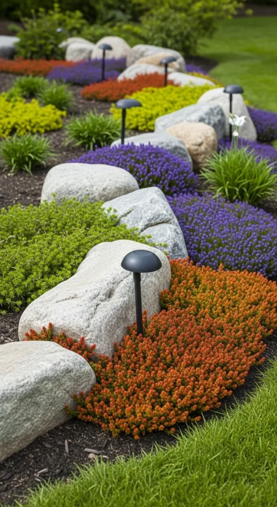 Rock Garden With Ground Cover Focus