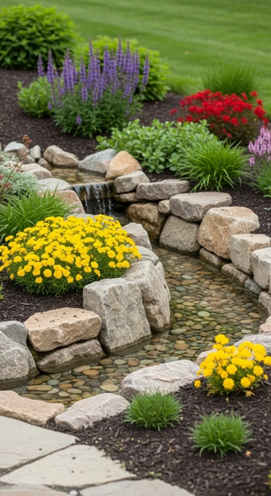 Rock Garden With Mulch-Free Design