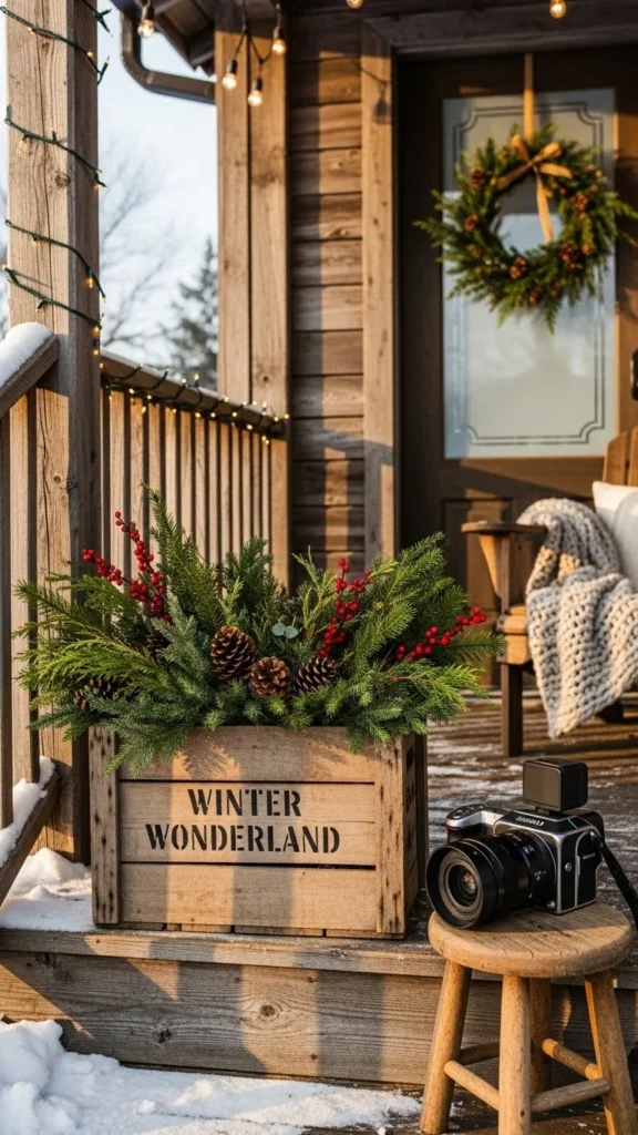 Rustic Wooden Crate Container