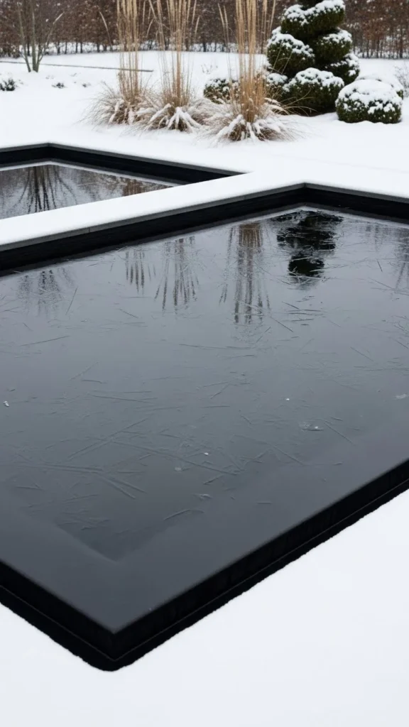 Shallow Reflecting Pool With Winter Shutdown