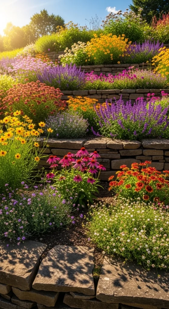 Sloped Garden Beds With Terracing
