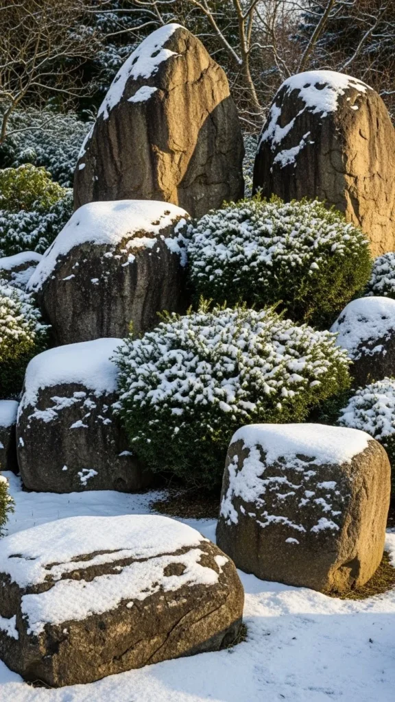 Snow-Framed Boulder Clusters