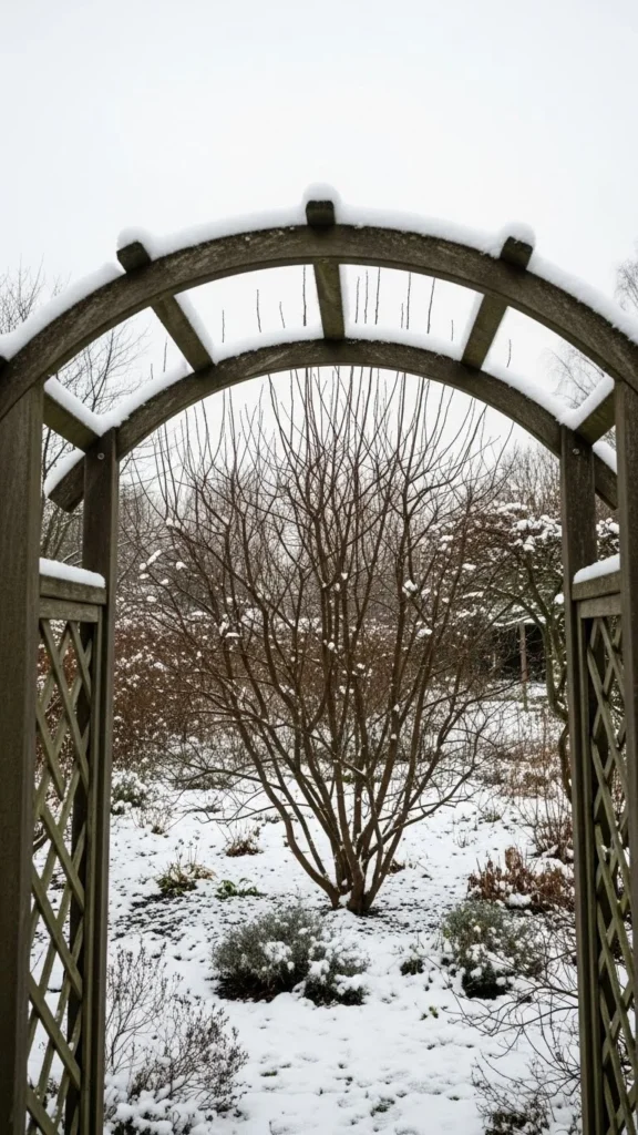 Snow-Framed Garden Arches