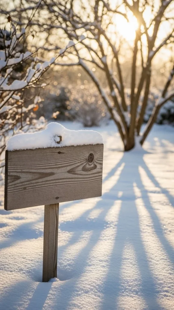 Snow-Framed Garden Signs