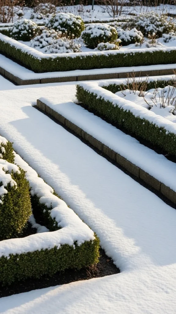 Snow-Lined Garden Borders