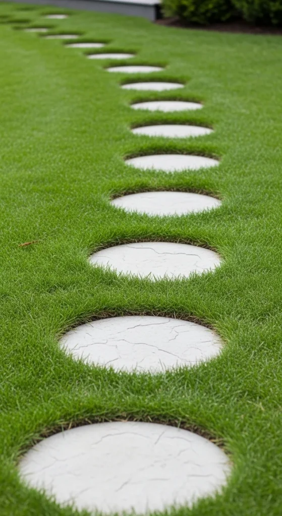 Stepping Stones Through Lawn Areas