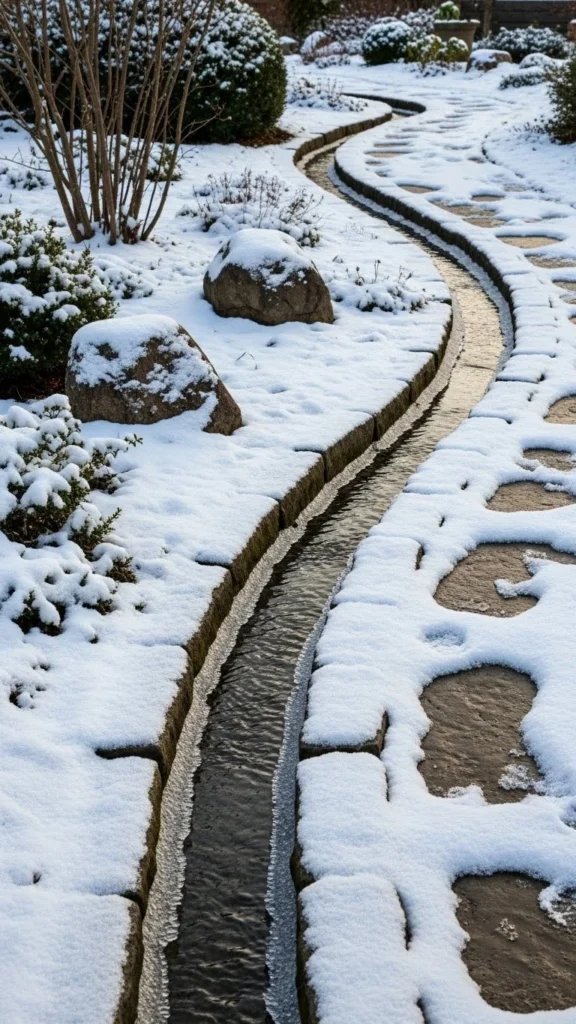 Stone Channel Along Garden Path