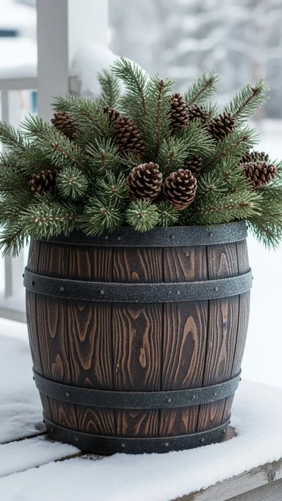 Thick Resin Barrel Planters