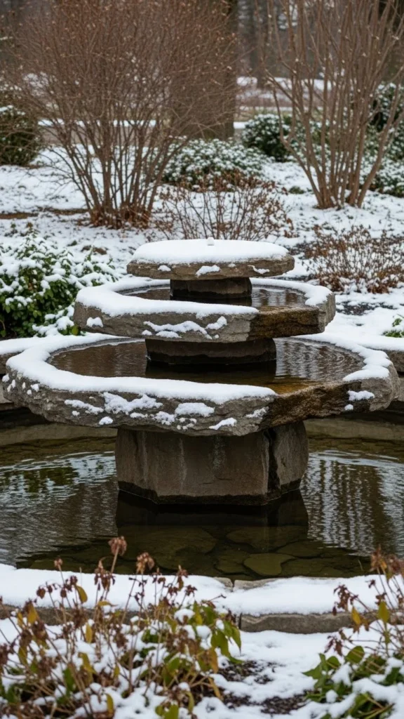 Tiered Rock Fountain Built for Stillness