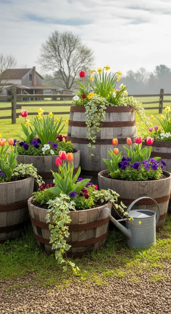 Barrel-Style Planters