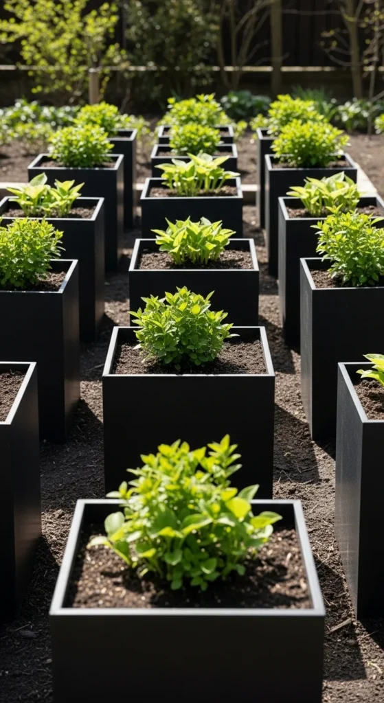 Black Metal Planters