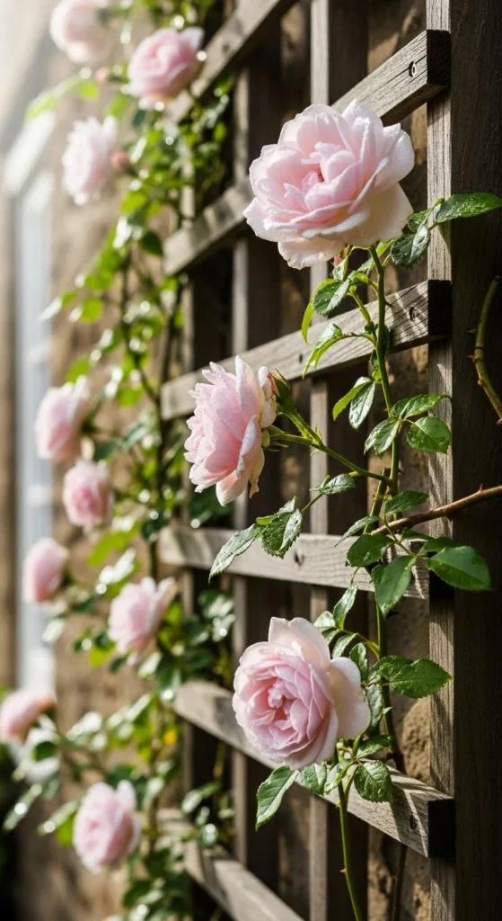 Climbing Roses on Simple Trellises
