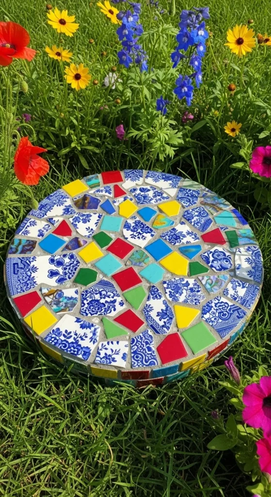 Create Garden Art From Broken Items