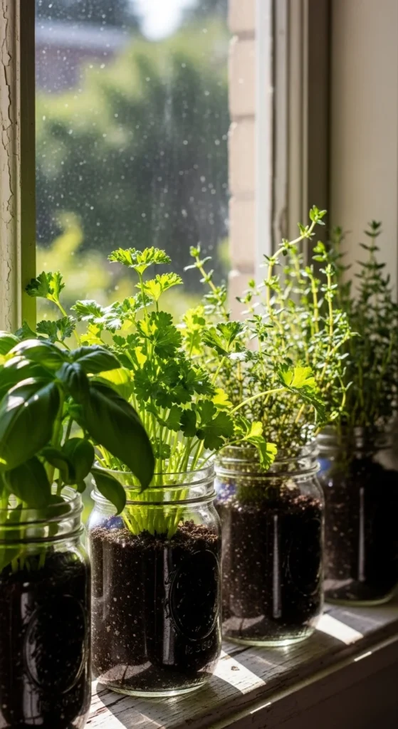 DIY Mason Jar Herb Garden