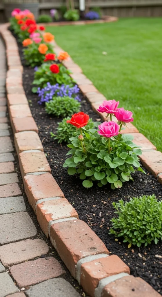 Garden Border With Reused Brick