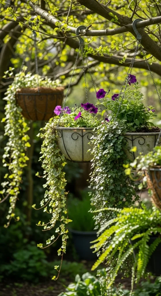 Hanging Baskets from Tree Branches