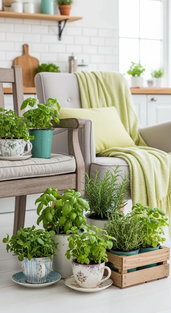 Herb Garden Near Seating