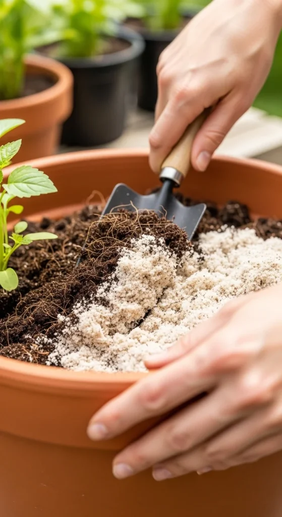 Lighten Potting Mix With Coconut Coir in Containers
