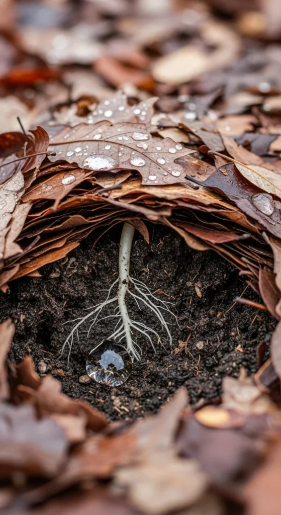 Mulch With Shredded Leaves to Save Water