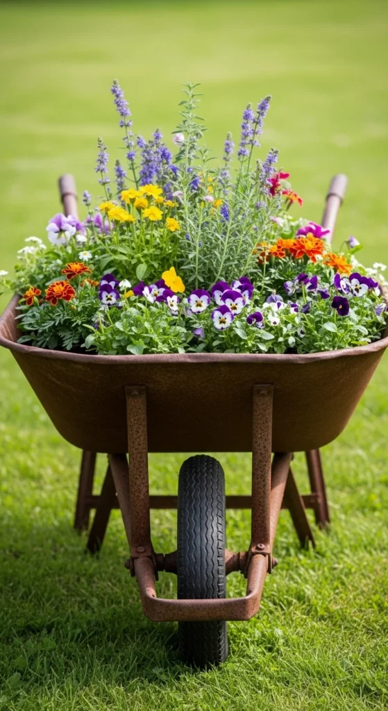 Old Wheelbarrow Display