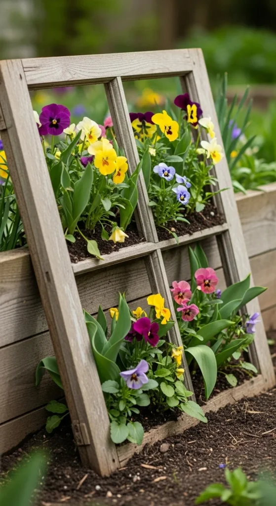 Old Window Frame Garden Accent