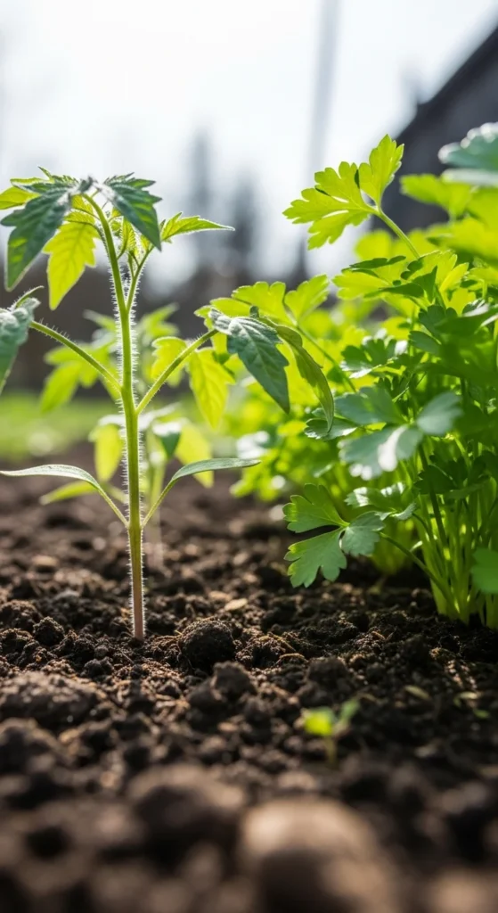 Parsley Near Tomatoes
