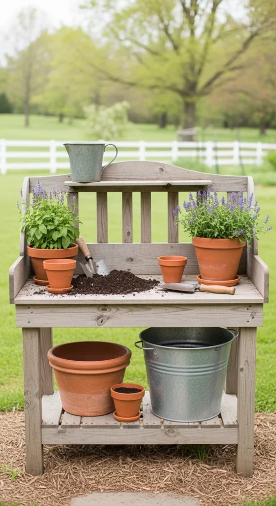 Rustic Potting Benches