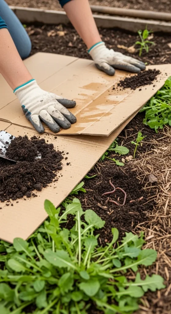 Sheet Mulch Weedy Spots With Cardboard