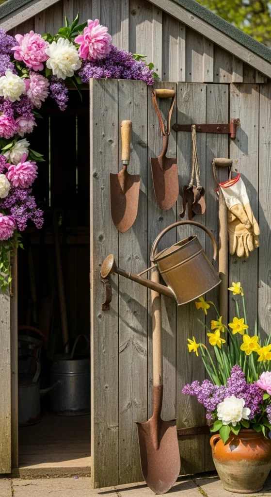 Softly Worn Garden Tools on Display