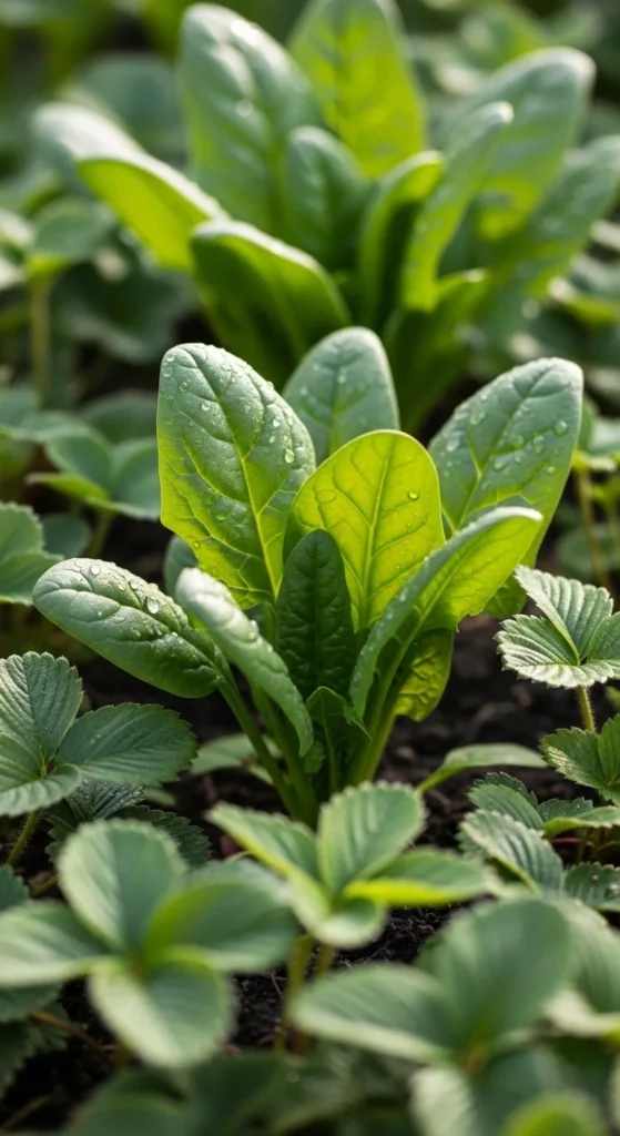 Spinach Between Strawberries