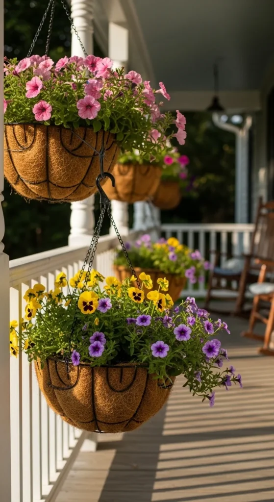 Spring Flower Mix in Hanging Baskets