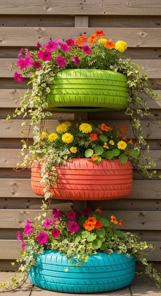 Stack Tires for a Multi-Level Garden