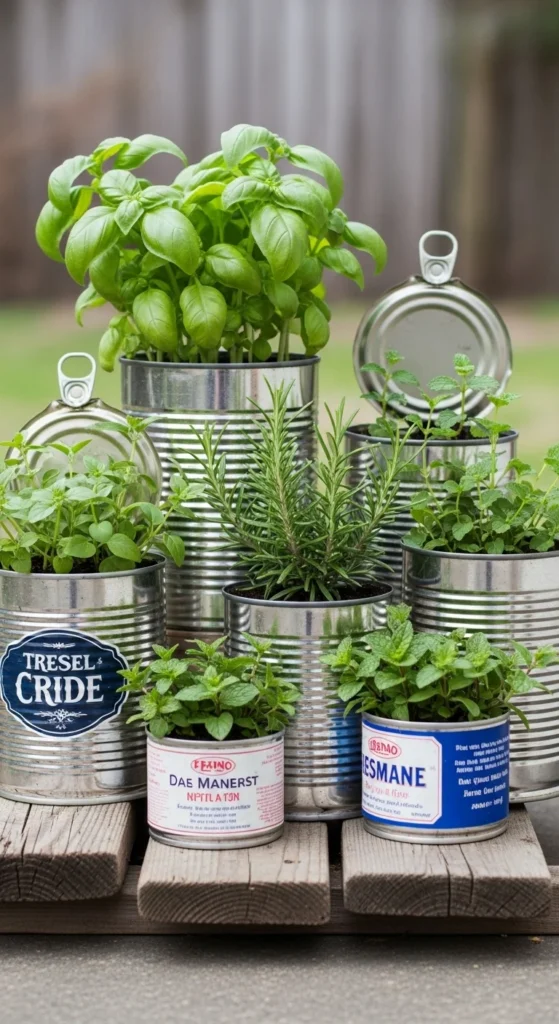 Tin Can Herb Garden
