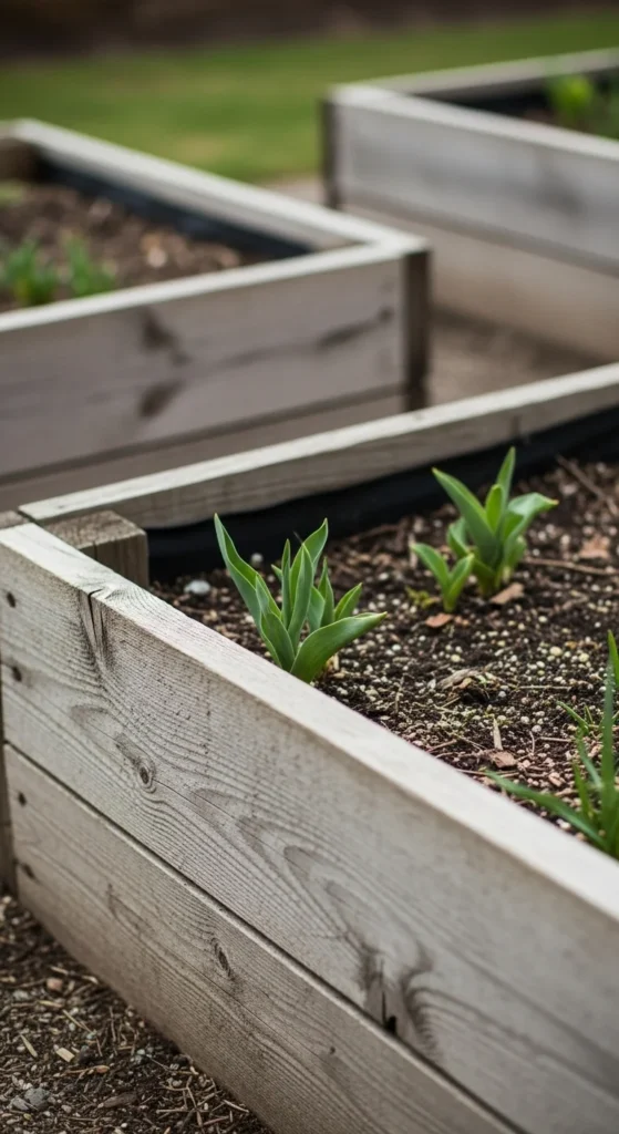 Weathered Wood Raised Beds