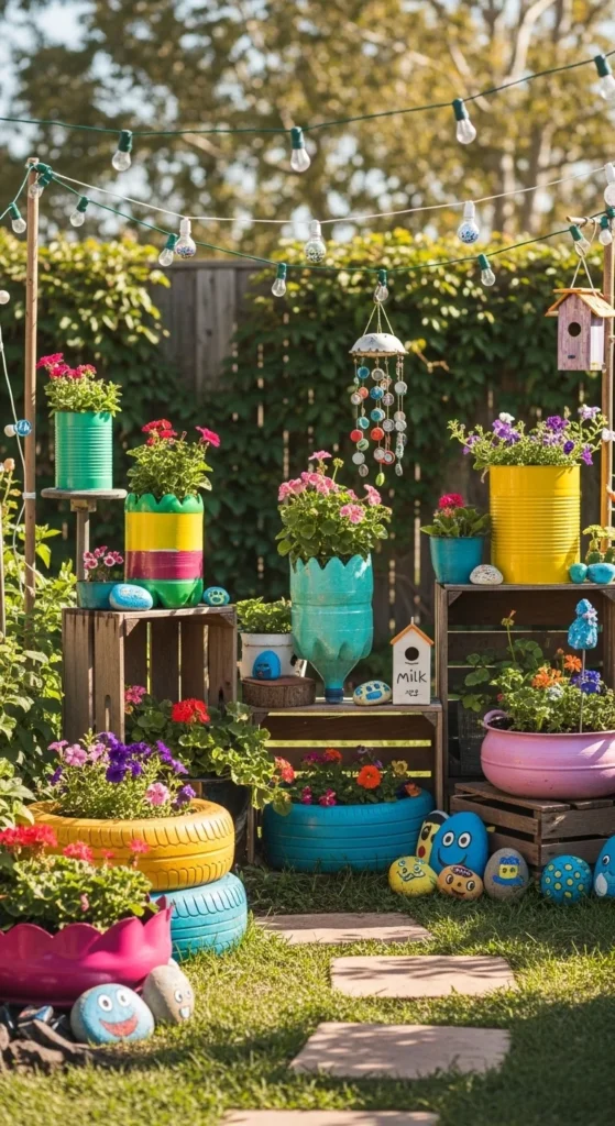 how to decorate garden cheaply