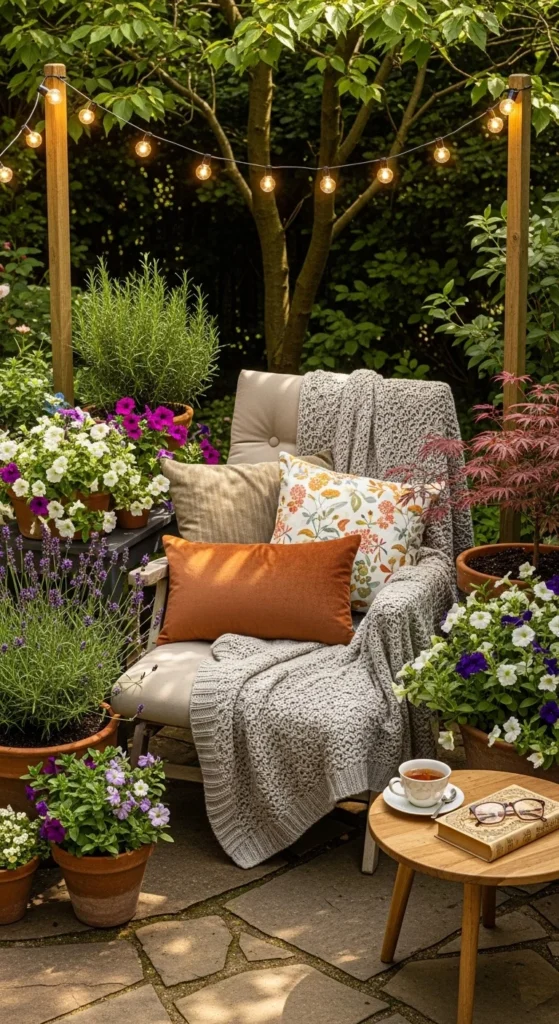 how to decorate garden corners