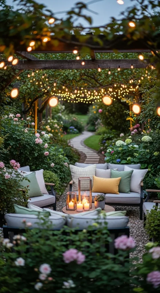 how to decorate garden for evening